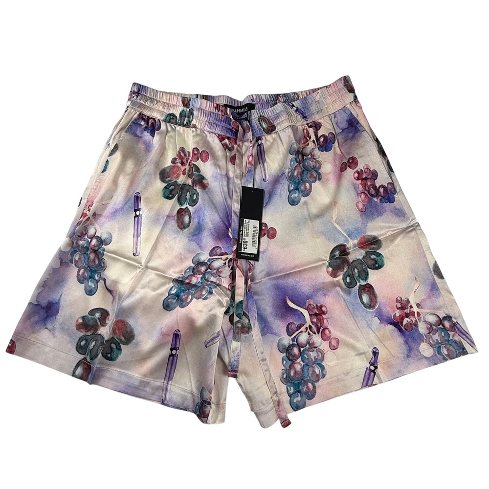 Nahmias Grape Swishers Silk Shorts SS23 Multicolor XXL New $630